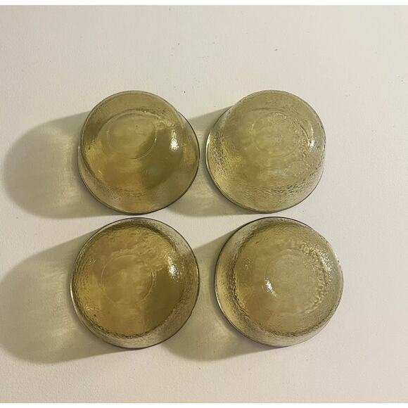 4 Vintage Textured Amber Brown Glasbake Ramekins Bowls, Prep, Bowl, Custard - Picture 4 of 5